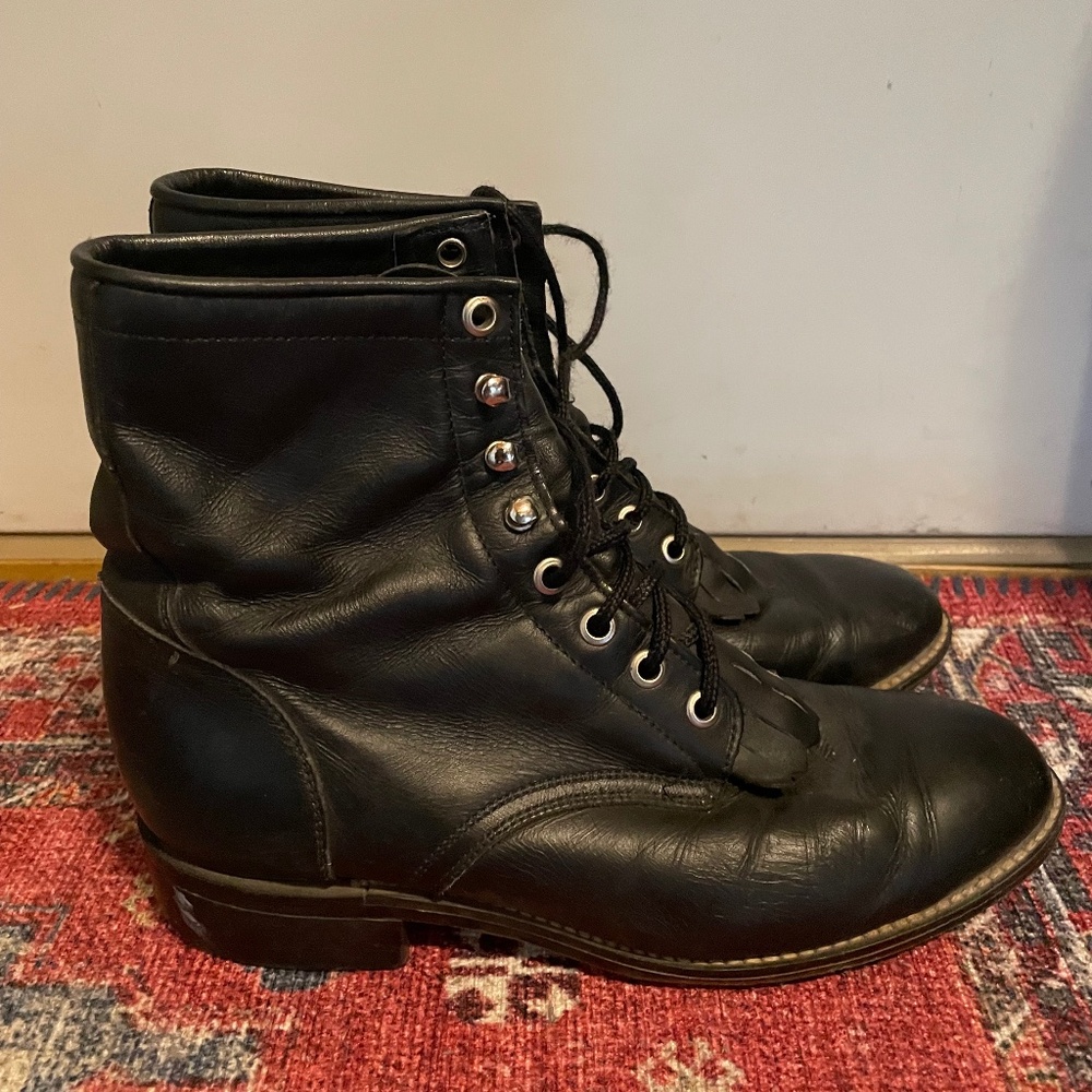 Justin’s vintage black western boots size women’s 6.5